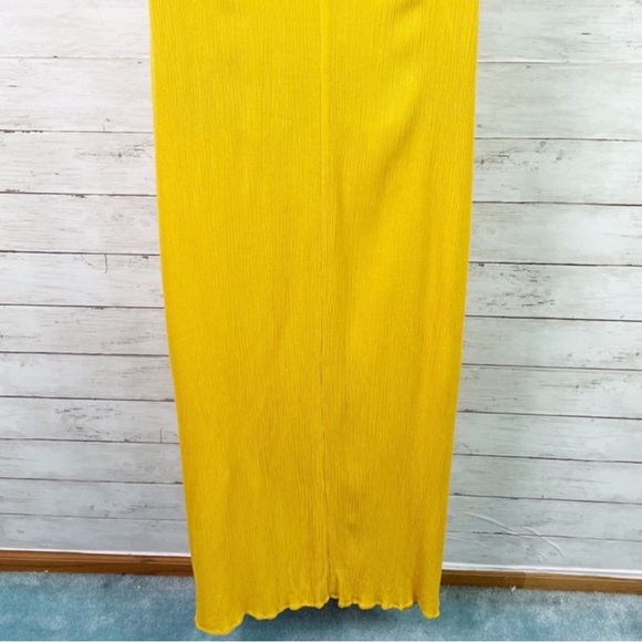 *SOLD* Mara Hoffman Lucille Maxi Dress Swim Cover-Up Sunflower Yellow Halter Tie - Picture 12 of 13